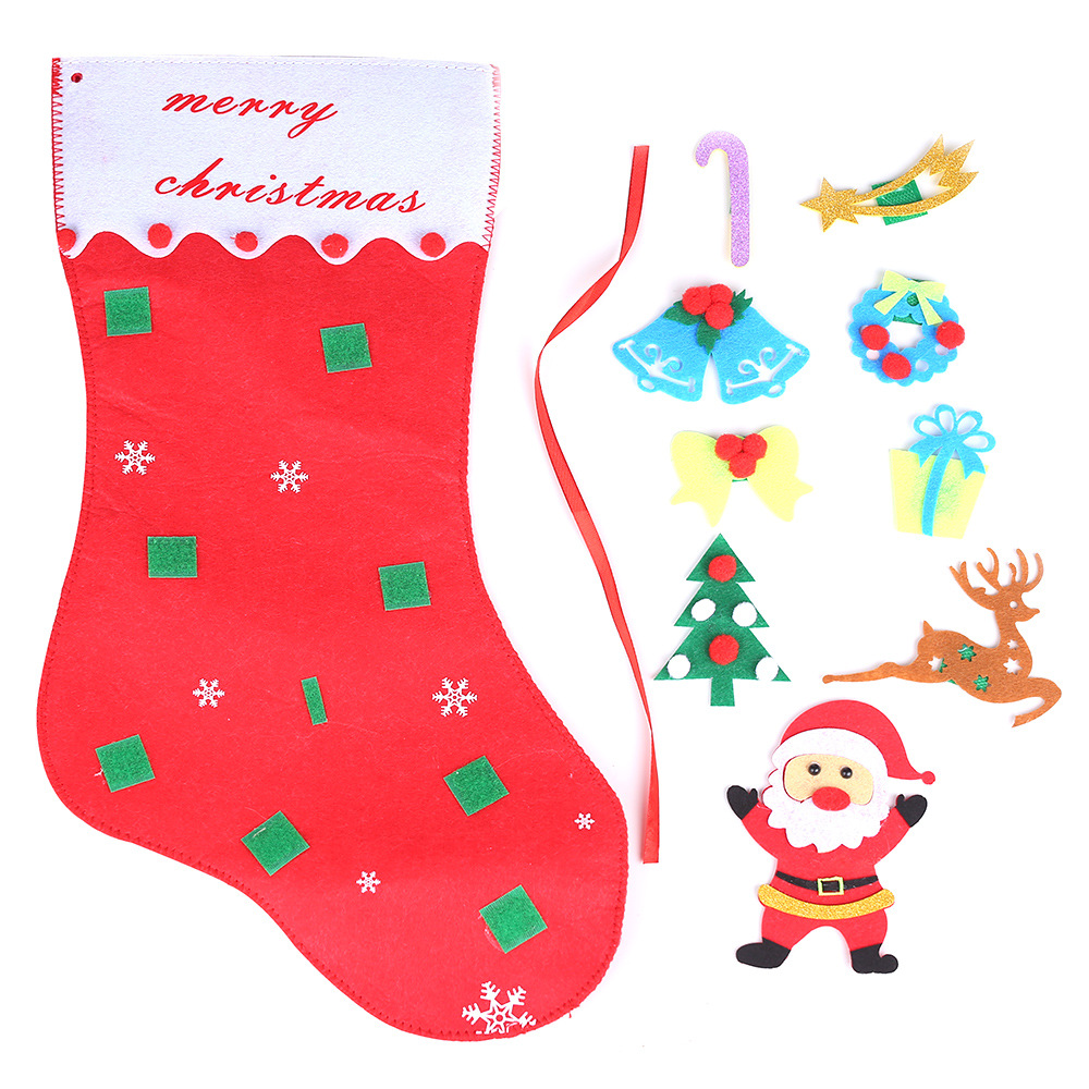 Hot Christmas Decorative Items DIY Christmas Stockings Big Red Socks Children Pocketed Candy Gift
